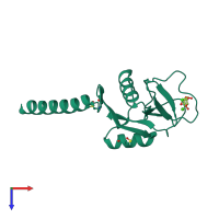 PDB entry 4wuw coloured by chain, top view.