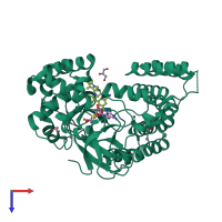 PDB entry 4wuy coloured by chain, top view.