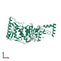 PDB entry 4wvl coloured by chain, front view.