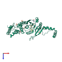 PDB entry 4wvl coloured by chain, top view.