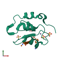 PDB entry 4wvs coloured by chain, front view.