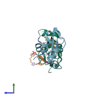 PDB entry 4wvt coloured by chain, side view.