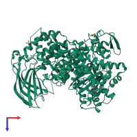 PDB entry 4wwn coloured by chain, top view.
