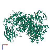 PDB entry 4wwo coloured by chain, top view.