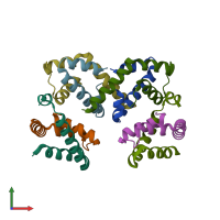 PDB entry 4wwr coloured by chain, front view.