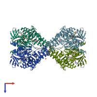 PDB entry 4wx1 coloured by chain, top view.