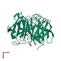 PDB entry 4wxs coloured by chain, top view.