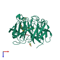 PDB entry 4wxu coloured by chain, top view.