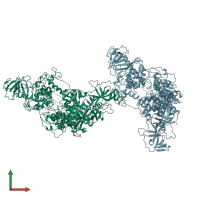 PDB 4wxx coloured by chain and viewed from the front.