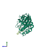 PDB entry 4wy3 coloured by chain, side view.