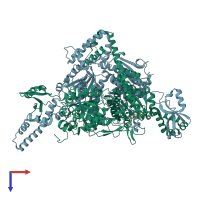 PDB entry 4wyo coloured by chain, top view.