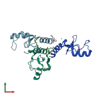 PDB entry 4wz2 coloured by chain, front view.