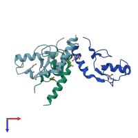 PDB entry 4wz2 coloured by chain, top view.