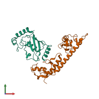 PDB entry 4wz3 coloured by chain, front view.