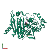 PDB entry 4wz4 coloured by chain, front view.