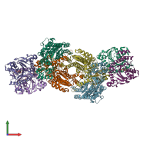 PDB entry 4wzb coloured by chain, front view.