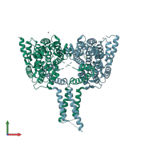PDB entry 4wzi coloured by chain, front view.