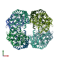 PDB entry 4x0v coloured by chain, front view.