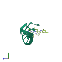 PDB entry 4x1a coloured by chain, side view.