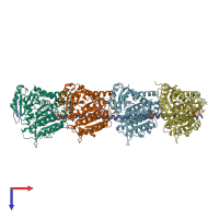 PDB entry 4x1i coloured by chain, top view.