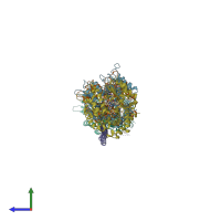 PDB entry 4x1k coloured by chain, side view.