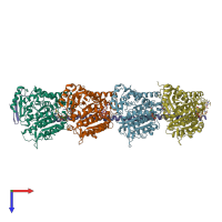 PDB entry 4x1k coloured by chain, top view.