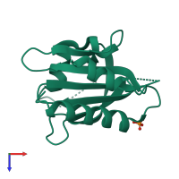 PDB entry 4x1l coloured by chain, top view.