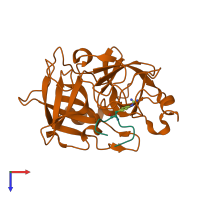 PDB entry 4x1r coloured by chain, top view.