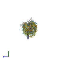 PDB entry 4x1y coloured by chain, side view.