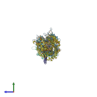 PDB entry 4x20 coloured by chain, side view.