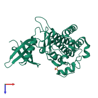 PDB entry 4x2n coloured by chain, top view.