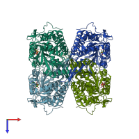 PDB entry 4x2q coloured by chain, top view.