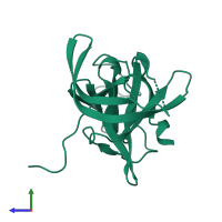 PDB entry 4x2x coloured by chain, side view.