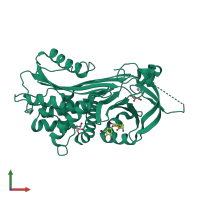 PDB entry 4x30 coloured by chain, front view.