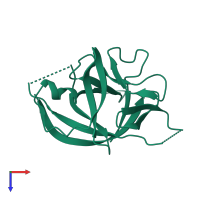 PDB entry 4x38 coloured by chain, top view.