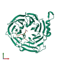 PDB entry 4x3e coloured by chain, front view.