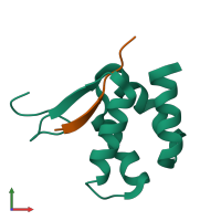PDB entry 4x3h coloured by chain, front view.
