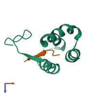 PDB entry 4x3h coloured by chain, top view.
