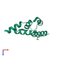 PDB entry 4x3x coloured by chain, top view.