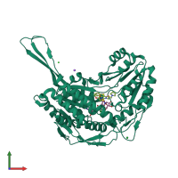 PDB entry 4x4l coloured by chain, front view.