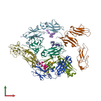 PDB entry 4x4m coloured by chain, front view.