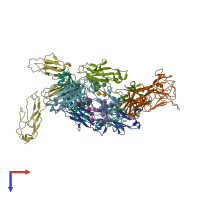 PDB entry 4x4m coloured by chain, top view.