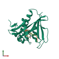 PDB entry 4x5k coloured by chain, front view.