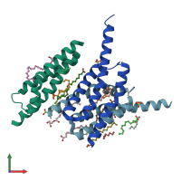 PDB entry 4x5m coloured by chain, front view.