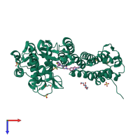 PDB entry 4x5z coloured by chain, top view.