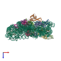 PDB entry 4x62 coloured by chain, top view.