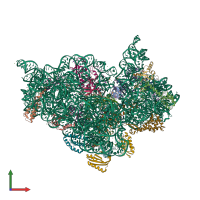 PDB entry 4x65 coloured by chain, front view.
