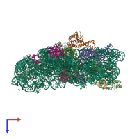 PDB entry 4x65 coloured by chain, top view.