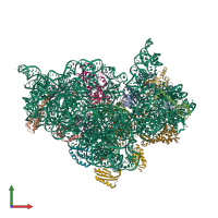 PDB entry 4x66 coloured by chain, front view.
