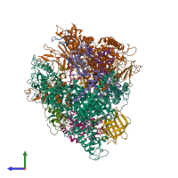 PDB entry 4x6a coloured by chain, side view.